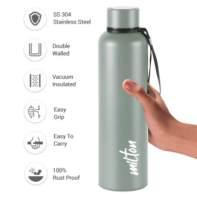 Milton Aura 1000 Thermosteel Bottle, 1050 ml Water Bottles, 24 Hours Hot and Cold, Easy to Carry, Easy Grip, Rust Proof, Tea, Coffee, Office, Travel Bottle, Grey Milton Aura 1000 Thermosteel Bottle, 1050 ml Water Bottles, 24 Hours Hot and Cold, Easy to Carry, Easy Grip, Rust Proof, Tea, Coffee, Office, Travel Bottle, Grey