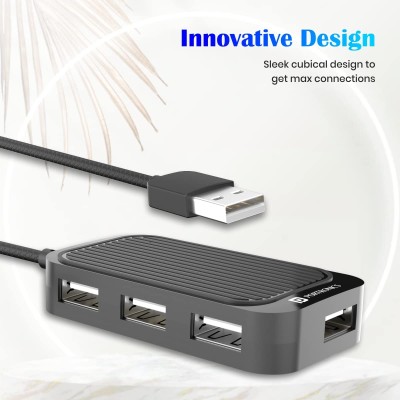 Portronics Mport 4D USB Hub (4-in-1), Multiport USB Dock with Long Cable and up to 480 Mbps High Data Transfer Speed (Black) Portronics Mport 4D USB Hub (4-in-1), Multiport USB Dock with Long Cable and up to 480 Mbps High Data Transfer Speed (Black)