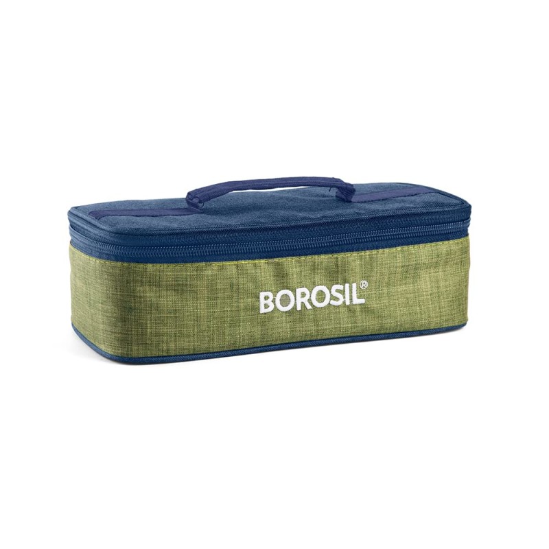 Borosil Ace Borosilicate Glass Lunch Boxes Set of 2 (320 ml Each) with Lunch Bag, Square, Horizontal, Lunchboxes for Office & College, Microwave Safe, Leak Proof (Transparent, Green) Borosil Ace Borosilicate Glass Lunch Boxes Set of 2 (320 ml Each) with Lunch Bag, Square, Horizontal, Lunchboxes for Office & College, Microwave Safe, Leak Proof (Transparent, Green)