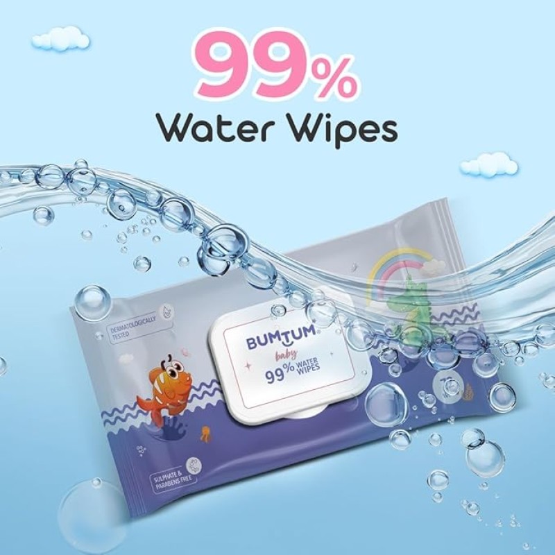 Bumtum Baby Gentle 99% Pure Water Soft Moisturizing Wet Wipes With Lid | Aloe Vera & Chamomile Extracts | Paraben & Sulfate Free (Pack of 6, 72 Pcs. Per Pack) Bumtum Baby Gentle 99% Pure Water Soft Moisturizing Wet Wipes With Lid | Aloe Vera & Chamomile Extracts | Paraben & Sulfate Free (Pack of 6, 72 Pcs. Per Pack)