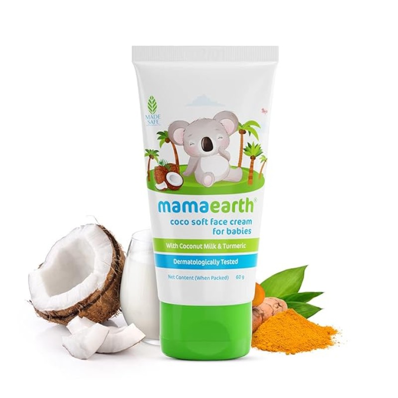 Mamaearth Coco Soft Face Cream With Coconut Milk & Turmeric For Babies, For All Skin Type- 60g Mamaearth Coco Soft Face Cream With Coconut Milk & Turmeric For Babies, For All Skin Type- 60g