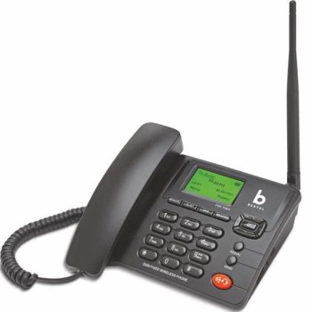 Beetel F2N+FWP Fixed Corded Landline Phone,Wireless with LCD Display, Quad Band,Dual Sim,Voice Recording,Auto Answering, Mp3 Player,3.5Mm Jack,Alarm,Basic Calc,TNC Antenna,Screen Auto Lock(F2N+Black)