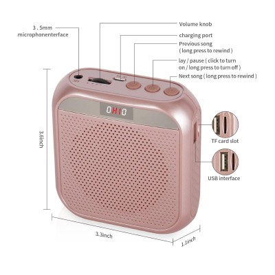 ZORBES® Voice-Amplifier Microphone Headset Set - 2200 mAh, Support TF Card/Flash Drive, with Strap Belt, Portable Voice Amplifier for Teachers ZORBES® Voice-Amplifier Microphone Headset Set - 2200 mAh, Support TF Card/Flash Drive, with Strap Belt, Portable Voice Amplifier for Teachers