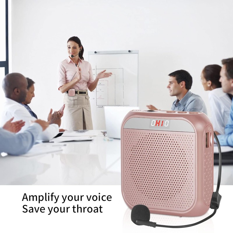 ZORBES® Voice-Amplifier Microphone Headset Set - 2200 mAh, Support TF Card/Flash Drive, with Strap Belt, Portable Voice Amplifier for Teachers ZORBES® Voice-Amplifier Microphone Headset Set - 2200 mAh, Support TF Card/Flash Drive, with Strap Belt, Portable Voice Amplifier for Teachers