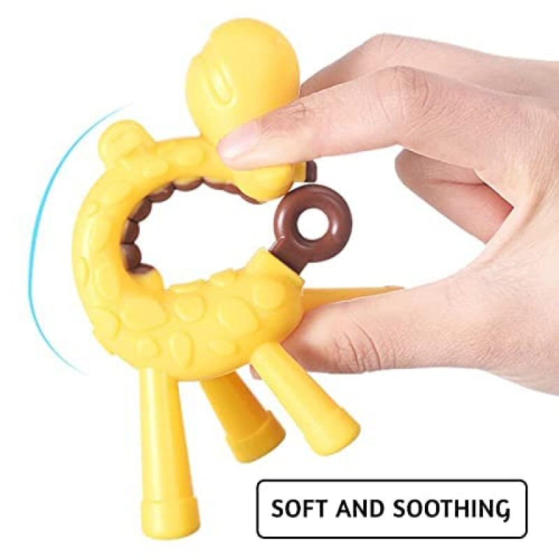 BabyGo Baby Silicone teether Giraffe Teething Toys Hand Chewing Soother Toddler for Baby (Yellow)… BabyGo Baby Silicone teether Giraffe Teething Toys Hand Chewing Soother Toddler for Baby (Yellow)…