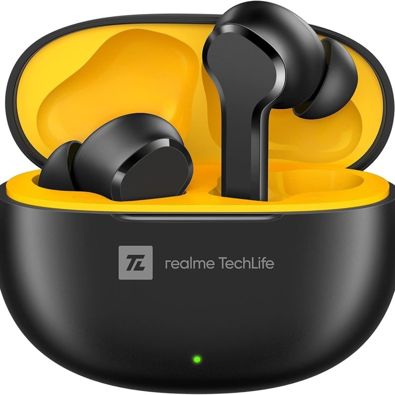 realme TechLife Buds T100 Bluetooth Truly Wireless in Ear Earbuds with mic, AI ENC for Calls, Google Fast Pair, 28 Hours Total Playback with Fast Char