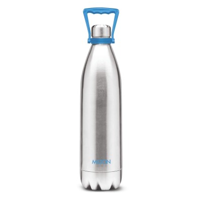 Milton Duo 2200 Thermosteel 24 Hours Hot and Cold Water Bottle with Handle, 2.02 litres, Silver & milton thermosteel flip lid Flask, 1000 milliliters, Silver