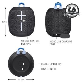 Ultimate Ears WONDERBOOM 3, Small Portable Wireless Bluetooth Speaker, Big Bass 360-Degree Sound for Outdoors, Waterproof, Dustproof IP67, Floatable, 40 m Range - Black Ultimate Ears WONDERBOOM 3, Small Portable Wireless Bluetooth Speaker, Big Bass 360-Degree Sound for Outdoors, Waterproof, Dustproof IP67, Floatable, 40 m Range - Black