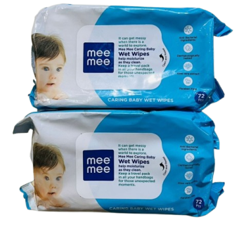 Mee Mee Soft Gentle Baby Wet Wipes (72 Wipes) Pack of 4 | Infused with Aloe Vera and Vitamin E | Paraben & Sulphate Free | Cleansing Wipes | Wipes Combo for Babies