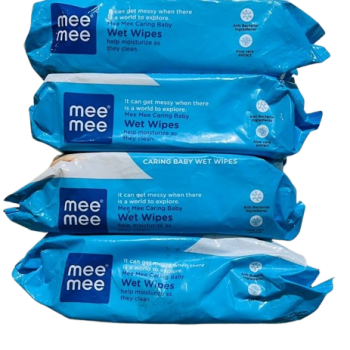Mee Mee Soft Gentle Baby Wet Wipes (72 Wipes) Pack of 4 | Infused with Aloe Vera and Vitamin E | Paraben & Sulphate Free | Cleansing Wipes | Wipes Combo for Babies