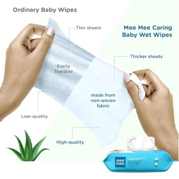Mee Mee Soft Gentle Baby Wet Wipes (72 Wipes) Pack of 6 | Infused with Aloe Vera and Vitamin E | Paraben & Sulphate Free | Cleansing Wipes | Wipes Combo for Babies