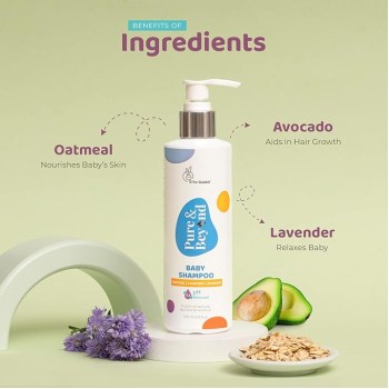 R for Rabbit Pure & Beyond Baby Shampoo for Kids, No Tears, Ph 5.5 Mild & Gentle With Natural Oatmeal and Avacado (200 ml)