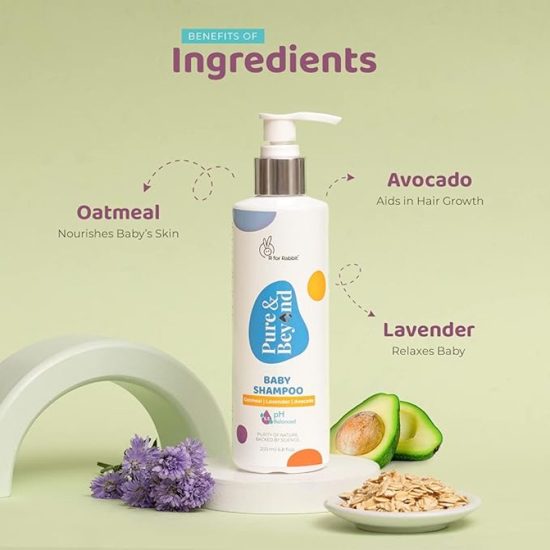 R for Rabbit Pure & Beyond Baby Shampoo for Kids, No Tears, Ph 5.5 Mild & Gentle With Natural Oatmeal and Avacado (200 ml) R for Rabbit Pure & Beyond Baby Shampoo for Kids, No Tears, Ph 5.5 Mild & Gentle With Natural Oatmeal and Avacado (200 ml)