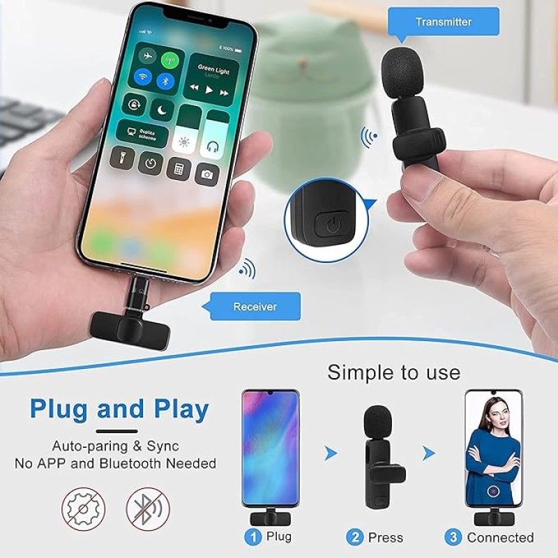 4 in 1 K8 Wireless Microphone, Digital Mini Portable Recording Clip Mic with Receiver for All Type-C, Micro USB, Lightning i OS Mobile Phones Camera Laptop for Vlogging YouTube Online Class, Zoom Call 4 in 1 K8 Wireless Microphone, Digital Mini Portable Recording Clip Mic with Receiver for All Type-C, Micro USB, Lightning i OS Mobile Phones Camera Laptop for Vlogging YouTube Online Class, Zoom Call