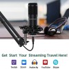 BESTOR® Professional USB Condenser Microphone Kit Podcast Mic with Boom Arm Microphone with Stand | 192kHZ/24bit Professional PC Streaming Podcast Cardioid Microphone Kit (USB)