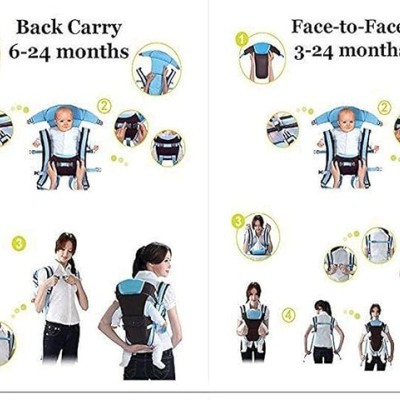 BabyGo Kids 4-in-1 Adjustable Baby Carrier Cum Kangaroo Bag | Multiple Carry Positions: Front, Back, Hip - Comfortable & Adjustable with Safety Belt and Buckle Straps 