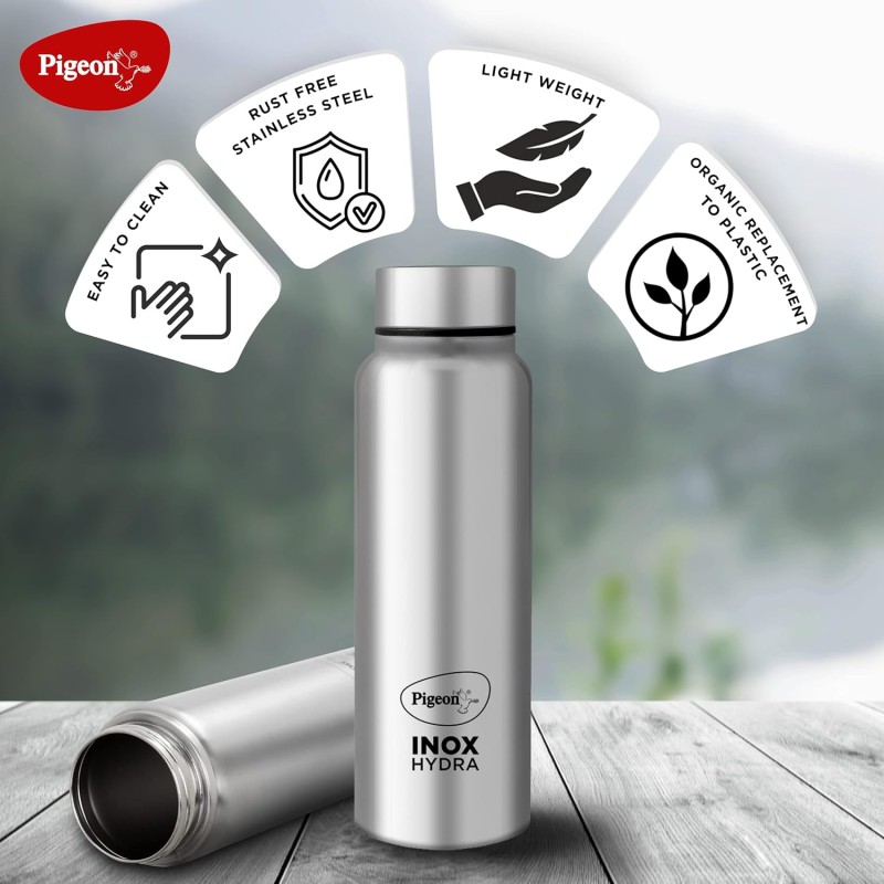 Pigeon by Stovekraft Inox Hydra Plus Stainless Steel Drinking Water Bottle 700 ml - Silver (1 year Warranty) Pigeon by Stovekraft Inox Hydra Plus Stainless Steel Drinking Water Bottle 700 ml - Silver (1 year Warranty)