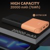 Duracell 20000 MAH Slimmest Power Bank with 1 Type C PD and 2 USB A Port, 22.5W Fast Charging Portable Charger to Charges 3 Devices Simultaneously for iPhones, Android Phones, Smart Watches & More Duracell 20000 MAH Slimmest Power Bank with 1 Type C PD and 2 USB A Port, 22.5W Fast Charging Portable Charger to Charges 3 Devices Simultaneously for iPhones, Android Phones, Smart Watches & More