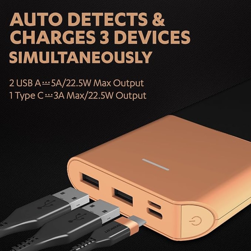 Duracell 20000 MAH Slimmest Power Bank with 1 Type C PD and 2 USB A Port, 22.5W Fast Charging Portable Charger to Charges 3 Devices Simultaneously for iPhones, Android Phones, Smart Watches & More Duracell 20000 MAH Slimmest Power Bank with 1 Type C PD and 2 USB A Port, 22.5W Fast Charging Portable Charger to Charges 3 Devices Simultaneously for iPhones, Android Phones, Smart Watches & More