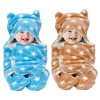 OYO BABY 3-in-1 Hooded Baby Blanket Wrapper Pack of 2 (Star Beige + Blue) Swaddle for New Born | All Season | 0-6 Months | Sleeping Bag | Nursing Baby Gifts | Bath Robe | Multipurpose Comforter OYO BABY 3-in-1 Hooded Baby Blanket Wrapper Pack of 2 (Star Beige + Blue) Swaddle for New Born | All Season | 0-6 Months | Sleeping Bag | Nursing Baby Gifts | Bath Robe | Multipurpose Comforter