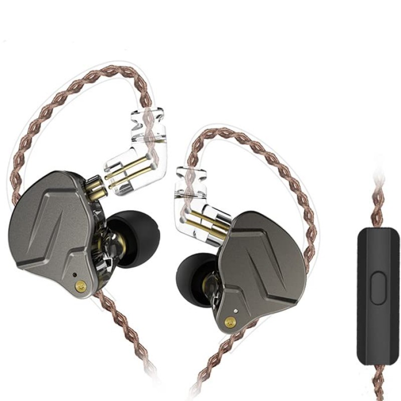 KZ ZSN Pro Dynamic Hybrid Dual Driver in Ear Wired Earphones Detachable Tangle-Free Cable Musicians in-Ear Earbuds Headphones (Grey with Mic) KZ ZSN Pro Dynamic Hybrid Dual Driver in Ear Wired Earphones Detachable Tangle-Free Cable Musicians in-Ear Earbuds Headphones (Grey with Mic)