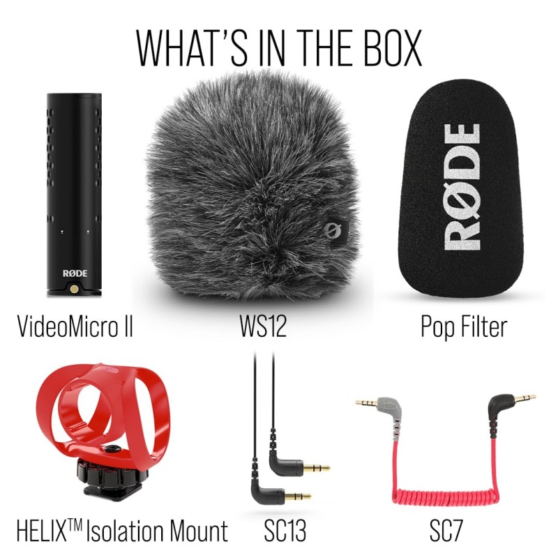 Rode Videomicro Ii Ultra-Compact On-Camera Shotgun Microphone for Recording Audio with A Camera Or Mobile Device - Auxiliary Rode Videomicro Ii Ultra-Compact On-Camera Shotgun Microphone for Recording Audio with A Camera Or Mobile Device - Auxiliary