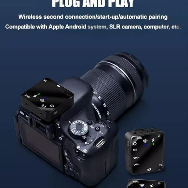 Wireless Lavalier Microphone 50M Range for Video Recording DSLR Camera Wireless Lavalier Microphone 50M Range for Video Recording DSLR Camera