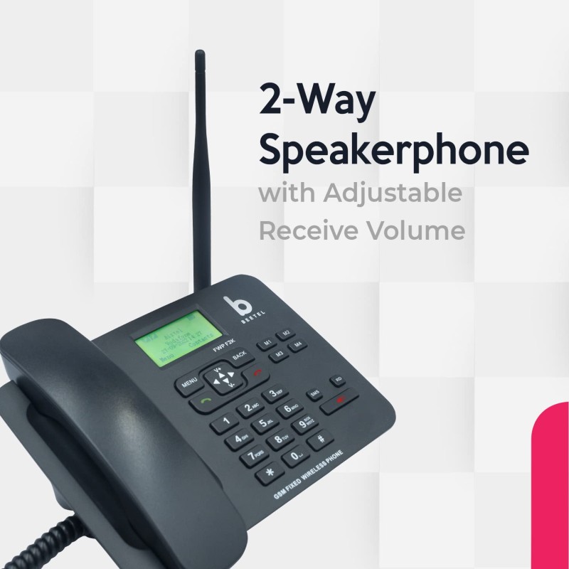 Beetel F2K GSM Fixed Wireless Phone, LCD Display, Supports Quad Band, Dual Sim, Hotline with Keypad Lock, Alarm, Calculator, Calendar, Low Battery Alert, Two-Way Speaker, 4 Direct Memory Keys (Black) Beetel F2K GSM Fixed Wireless Phone, LCD Display, Supports Quad Band, Dual Sim, Hotline with Keypad Lock, Alarm, Calculator, Calendar, Low Battery Alert, Two-Way Speaker, 4 Direct Memory Keys (Black)