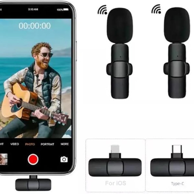 Careflection Microfone de lapela sem fio duplo K9 Plug and Play, sem necessidade de aplicativo e microfone de colarinho Bluetooth para todos os dispositivos iPhone, iPad, Mac para YouTube, transmissão Careflection Microfone de lapela sem fio duplo K9 Plug and Play, sem necessidade de aplicativo e microfone de colarinho Bluetooth para todos os dispositivos iPhone, iPad, Mac para YouTube, transmissão