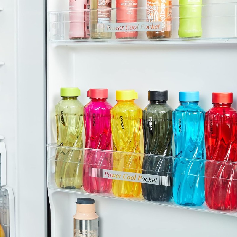 Solimo 1000 ml Plastic Water Bottle | Set of 6 |Multi Color Solimo 1000 ml Plastic Water Bottle | Set of 6 |Multi Color