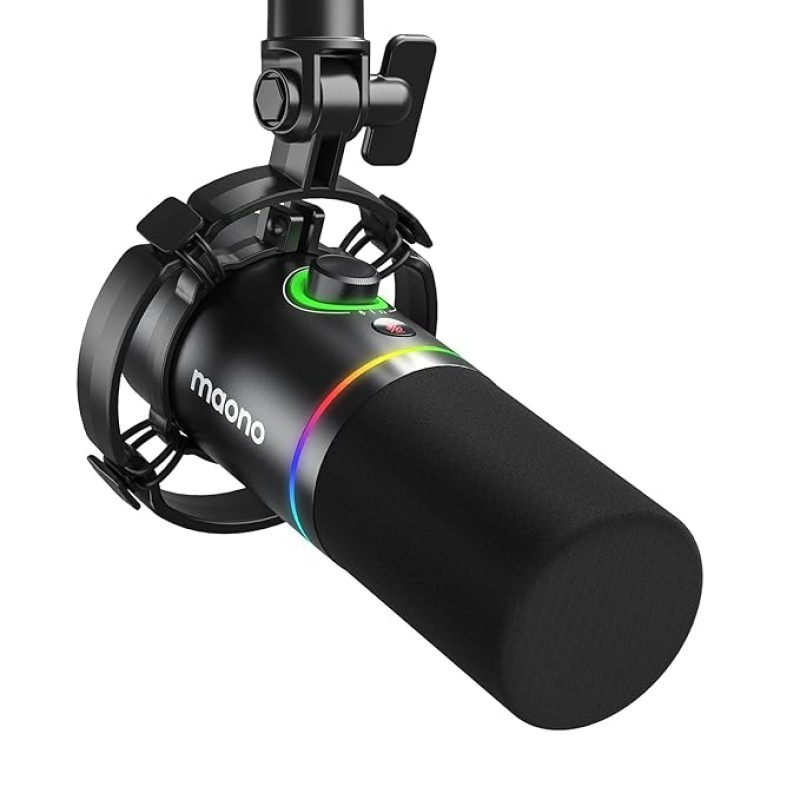 MAONO PD200X USB/XLR Dynamic Mic for Singing, PC, YouTube Recording. Professional Microphone with Programmable Software and 0-Latency MAONO PD200X USB/XLR Dynamic Mic for Singing, PC, YouTube Recording. Professional Microphone with Programmable Software and 0-Latency