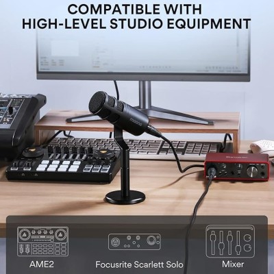 Maono PD100 Professional XLR Dynamic Microphone for Singing, YouTube Recording, Podcast, with Voice Isolation Technology, Metal Mic, Work for Audio Interface, Mixer Maono PD100 Professional XLR Dynamic Microphone for Singing, YouTube Recording, Podcast, with Voice Isolation Technology, Metal Mic, Work for Audio Interface, Mixer