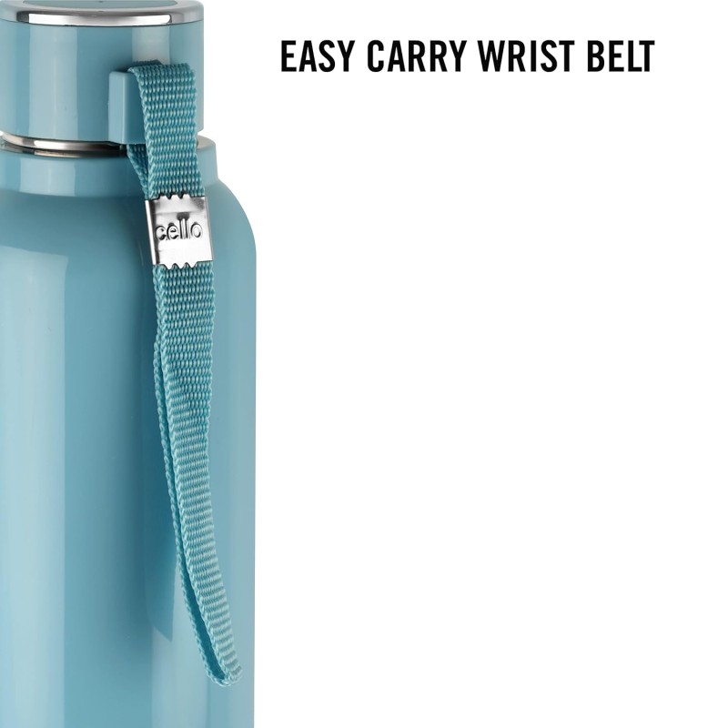 Cello Puro Steel-X Benz 900 | Leak Proof| Wide Mouth & Easy to Open | Insulated Inner Steel Water Bottle | 730ml | Turquoise Cello Puro Steel-X Benz 900 | Leak Proof| Wide Mouth & Easy to Open | Insulated Inner Steel Water Bottle | 730ml | Turquoise