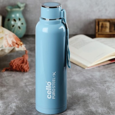 Cello Puro Steel-X Benz 900 | Leak Proof| Wide Mouth & Easy to Open | Insulated Inner Steel Water Bottle | 730ml | Turquoise Cello Puro Steel-X Benz 900 | Leak Proof| Wide Mouth & Easy to Open | Insulated Inner Steel Water Bottle | 730ml | Turquoise