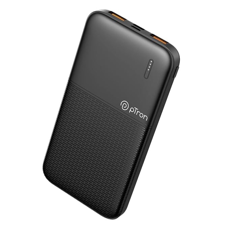 pTron Newly Launched Dynamo 10000mAh 22.5W Power Bank, Made in India, 20W PD Fast Charging, 3 Output, 2 Input Ports Type-C/PD & Micro USB, Li-Polymer Battery & Multiple Layers of Protection (Black) pTron Newly Launched Dynamo 10000mAh 22.5W Power Bank, Made in India, 20W PD Fast Charging, 3 Output, 2 Input Ports Type-C/PD & Micro USB, Li-Polymer Battery & Multiple Layers of Protection (Black)