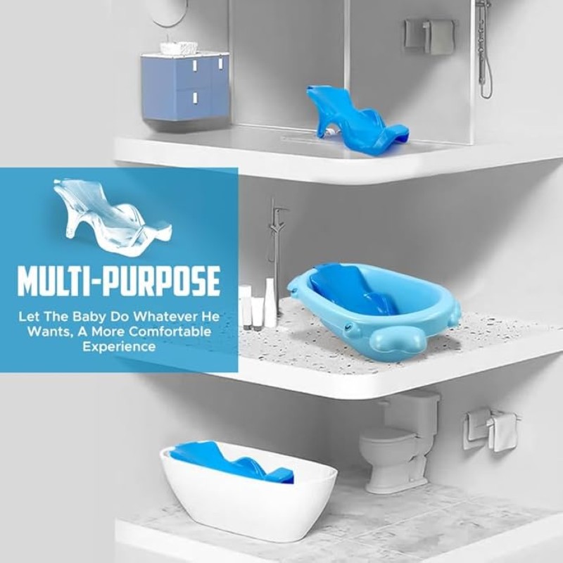 Dash Baby Bath Seat Smooth Toddler Bathing Chair for Use with Or Without Bathtub|Infant Bathing Tub Sling (Bathtub Not Included)|Baby Bathing Essentials for 0 to 9 Months Baby Boy&Girl (Blue),1 Count Dash Baby Bath Seat Smooth Toddler Bathing Chair for Use with Or Without Bathtub|Infant Bathing Tub Sling (Bathtub Not Included)|Baby Bathing Essentials for 0 to 9 Months Baby Boy&Girl (Blue),1 Count