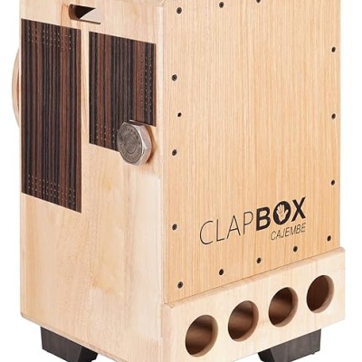 Clapbox Cajembe Cajon (3 instruments in 1) - Rubber wood (H:50 W:30 L:30) 3 Internal Snares, Natural
