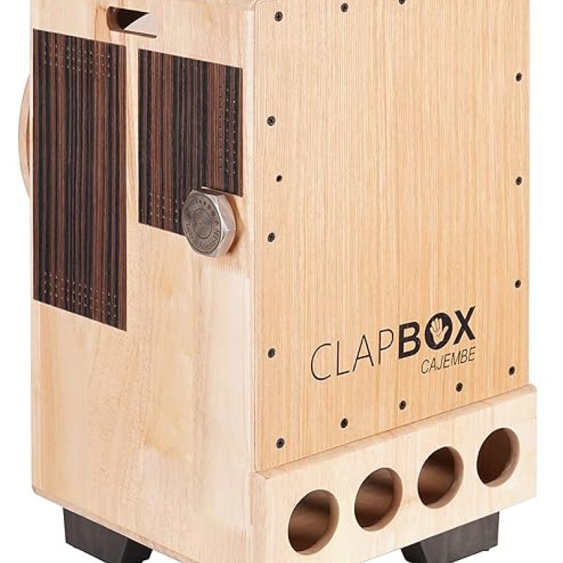 Clapbox Cajembe Cajon (3 instruments in 1) - Rubber wood (H:50 W:30 L:30) 3 Internal Snares, Natural