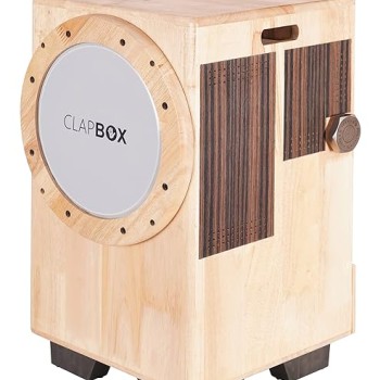 Clapbox Cajembe Cajon (3 instruments in 1) - Rubber wood (H:50 W:30 L:30) 3 Internal Snares, Natural