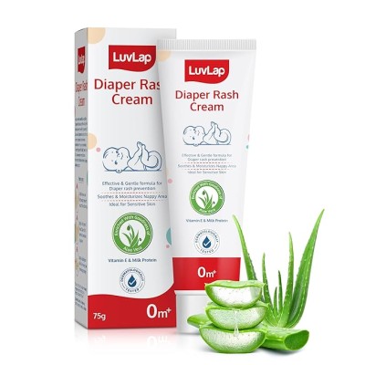 LuvLap Baby Diaper Rash Cream, 75g, Nappy cream for newborns & babies, Diaper Rash Prevention & treatment, Natural Cream with goodness of Aloe Vera, Vitamin E & Milk Protein, Dermatologically tested LuvLap Baby Diaper Rash Cream, 75g, Nappy cream for newborns & babies, Diaper Rash Prevention & treatment, Natural Cream with goodness of Aloe Vera, Vitamin E & Milk Protein, Dermatologically tested