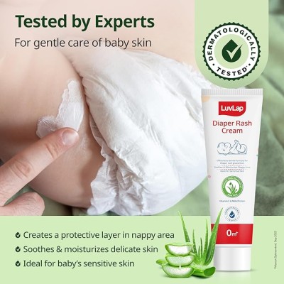 LuvLap Baby Diaper Rash Cream, 75g, Nappy cream for newborns & babies, Diaper Rash Prevention & treatment, Natural Cream with goodness of Aloe Vera, Vitamin E & Milk Protein, Dermatologically tested LuvLap Baby Diaper Rash Cream, 75g, Nappy cream for newborns & babies, Diaper Rash Prevention & treatment, Natural Cream with goodness of Aloe Vera, Vitamin E & Milk Protein, Dermatologically tested