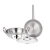 Bergner Tripro Triply Stainless Steel 3 Pc Cookware Set, 24 cm Indian Wok/Kadai with Lid, 22 cm Frypan Without Lid, Fast and Event Heating, Induction Bottom, Gas Ready, Silver Bergner Tripro Triply Stainless Steel 3 Pc Cookware Set, 24 cm Indian Wok/Kadai with Lid, 22 cm Frypan Without Lid, Fast and Event Heating, Induction Bottom, Gas Ready, Silver