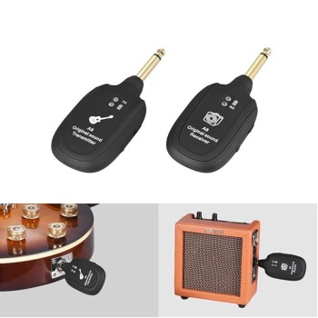 Careflection || Wireless Audio Transmitter Receiver 100ft Transmission Distance Built-in Rechargeable Lithium Battery, Electric Guitar Accessories for Guitar Bass