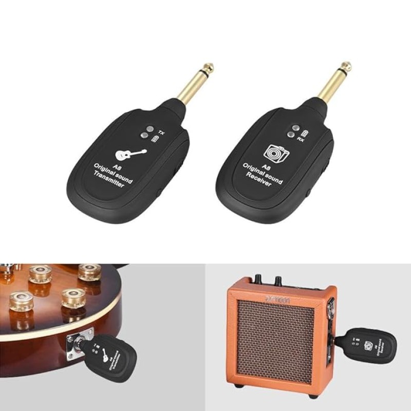Careflection || Wireless Audio Transmitter Receiver 100ft Transmission Distance Built-in Rechargeable Lithium Battery, Electric Guitar Accessories for Guitar Bass Careflection || Wireless Audio Transmitter Receiver 100ft Transmission Distance Built-in Rechargeable Lithium Battery, Electric Guitar Accessories for Guitar Bass