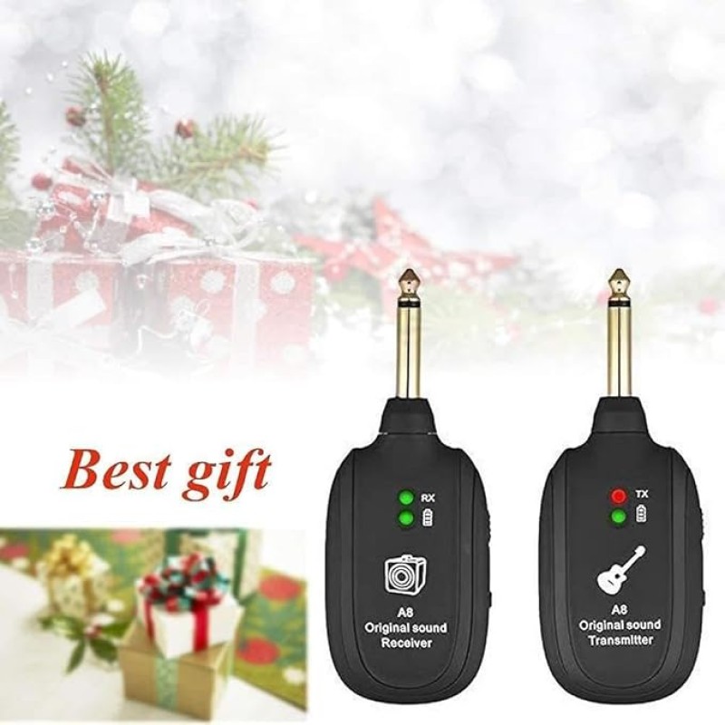 Careflection || Wireless Audio Transmitter Receiver 100ft Transmission Distance Built-in Rechargeable Lithium Battery, Electric Guitar Accessories for Guitar Bass Careflection || Wireless Audio Transmitter Receiver 100ft Transmission Distance Built-in Rechargeable Lithium Battery, Electric Guitar Accessories for Guitar Bass