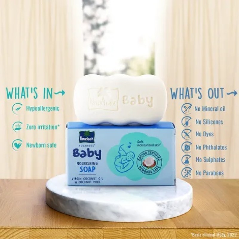 Parachute Advansed Baby Soap For Newborn Babies Virgin Coconut Oil & Coconut Milk Parachute Advansed Baby Soap For Newborn Babies Virgin Coconut Oil & Coconut Milk