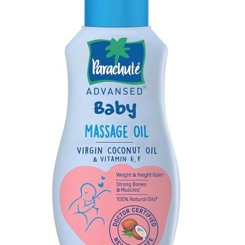 Parachute Advansed Baby Massage Oil for New Born| 100% Virgin Coconut Oil | Clinically Proven for Better Growth| Vitamin E & F| 200 Ml
