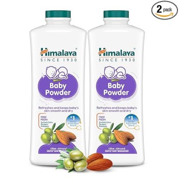 Himalaya Baby Powder 400g (Pack of 2) | Refreshes and keeps baby's skin smooth and dry