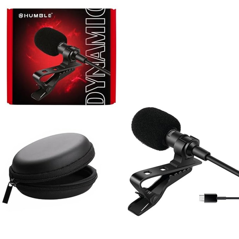 HUMBLE HB-C01 Lavalier Lapel Condenser Mic for Android, USB Type C Microphone for YouTube Vlogging F HUMBLE HB-C01 Lavalier Lapel Condenser Mic for Android, USB Type C Microphone for YouTube Vlogging F