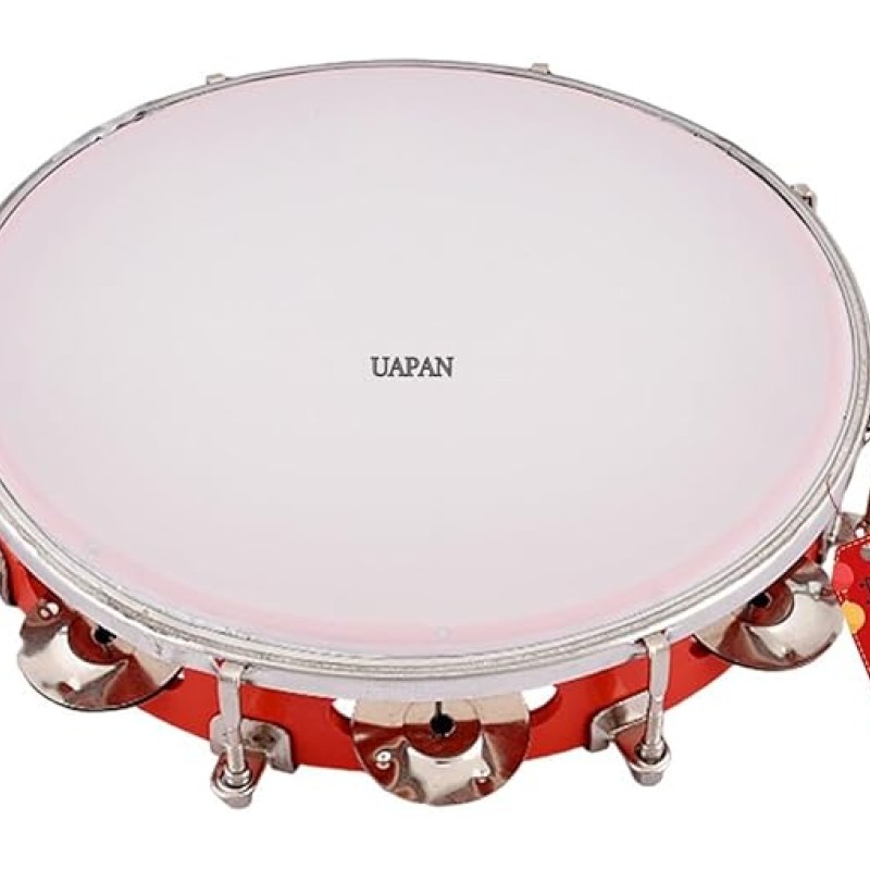 UAPAN Dafli Musical Instrument Dafli/Tambourine 10 inch Hand Percussion Musical Instrument (Red tambourine) UAPAN Dafli Musical Instrument Dafli/Tambourine 10 inch Hand Percussion Musical Instrument (Red tambourine)